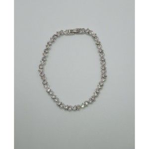 Avon S Link Clear Rhinestone Silver Tone Tennis Bracelet Signed Avon NR